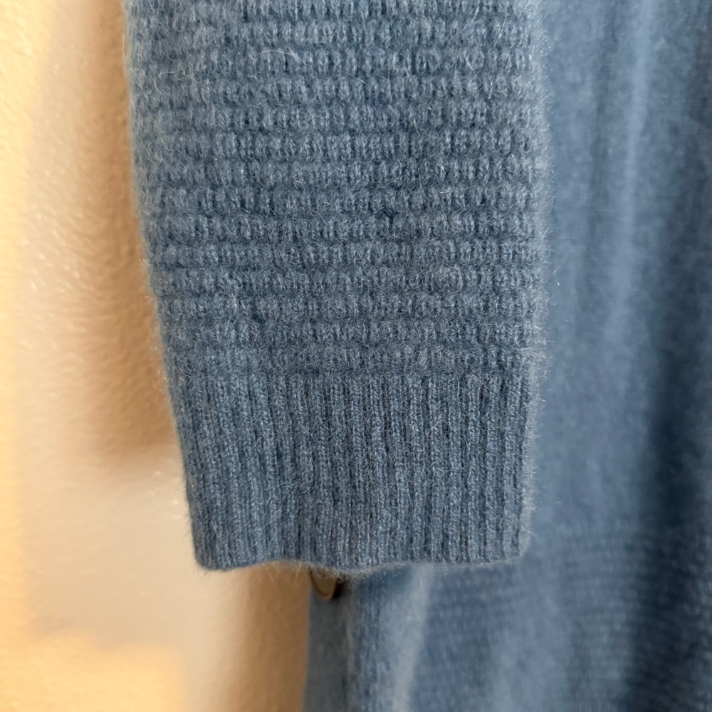 Soft Surroundings - Aisling Cashmere Blue Button Accent Long Sleeve Sweater - 1X - Picture 8 of 10